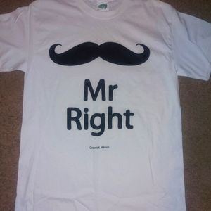Mr. Right t-shirt white and black